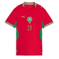 Camisa de Futebol Marrocos Youssef En-Nesyri #19 Equipamento Principal Mulheres Mundo 2026 Manga Curta